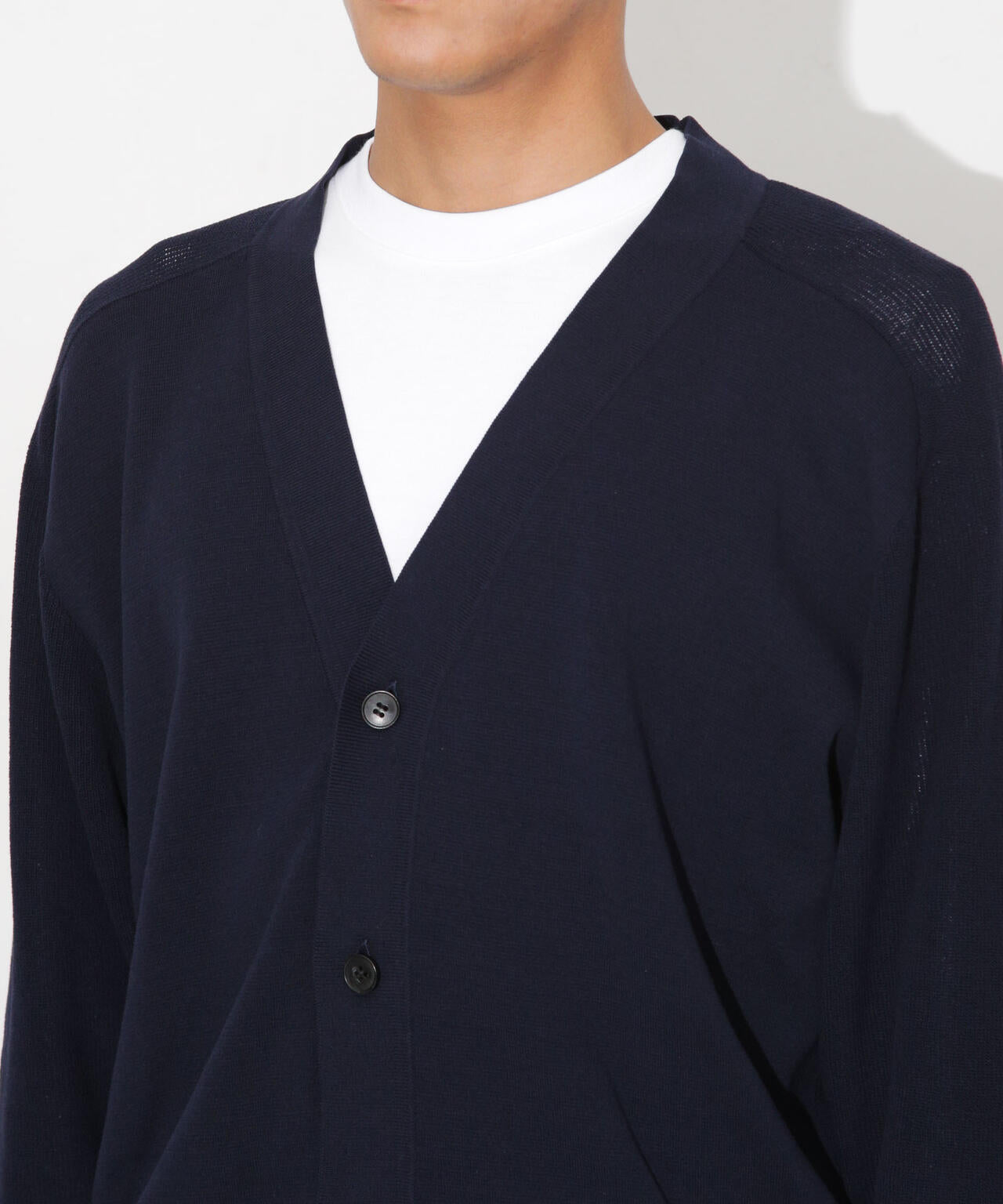 C/solotex(R)サドルショルダーVネックカーディガン 6683222222