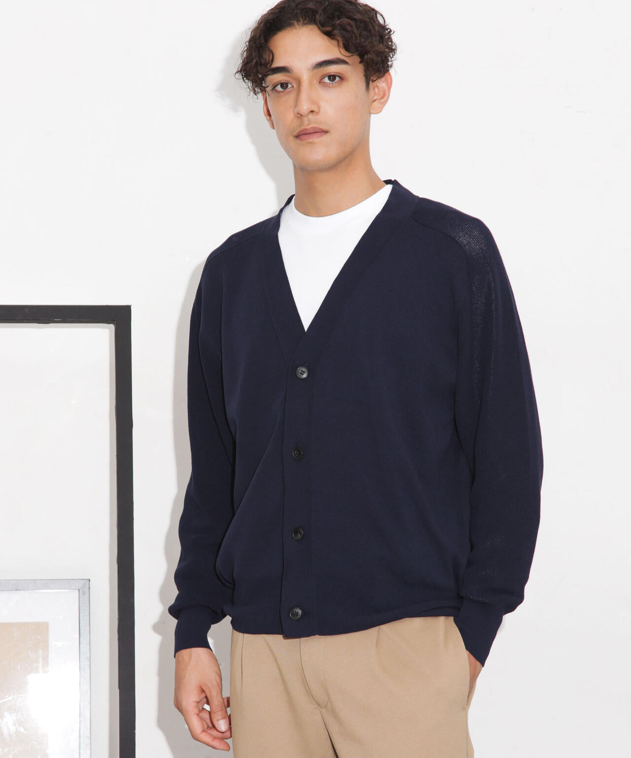 C/solotex(R)サドルショルダーVネックカーディガン 6683222222