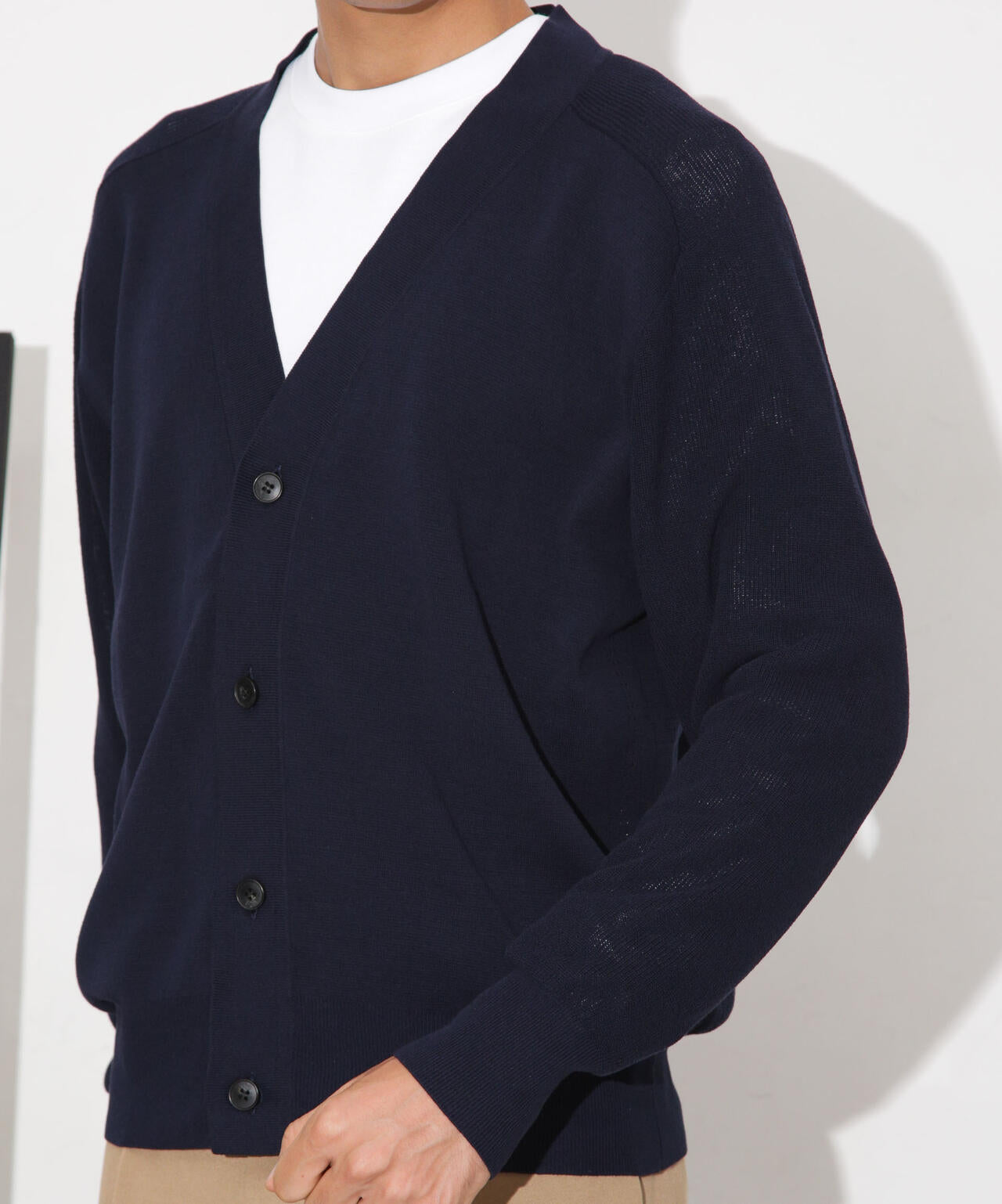 C/solotex(R)サドルショルダーVネックカーディガン 6683222222