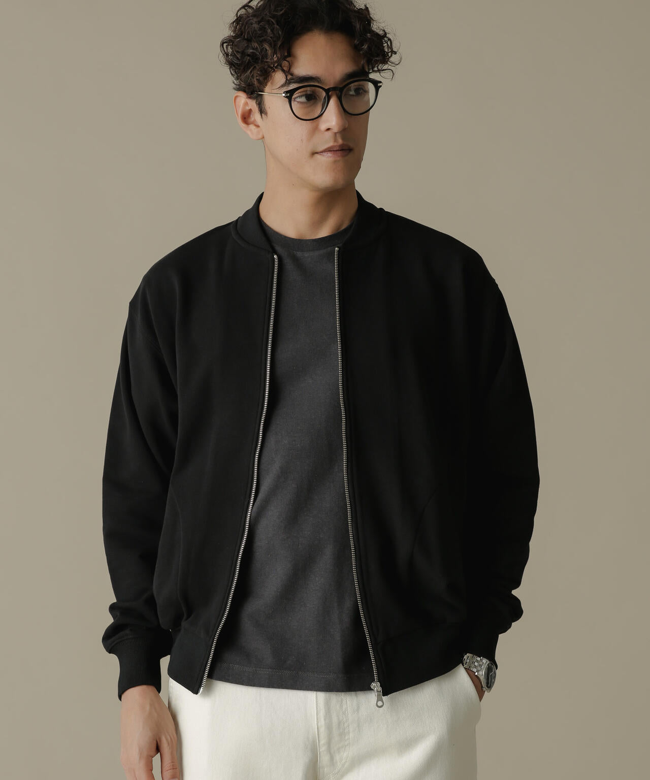 「NJ/CLUB」HOMESTOCK SORONA裏毛リブブルゾン(セットアップ可) 6684112211