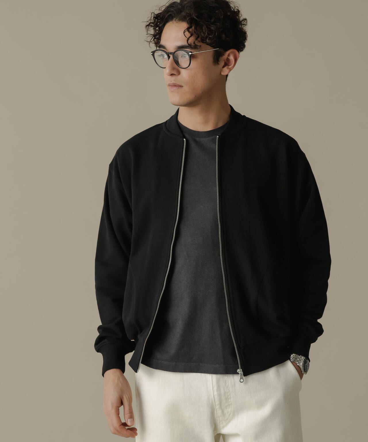 「NJ/CLUB」HOMESTOCK SORONA裏毛リブブルゾン(セットアップ可) 6684112211