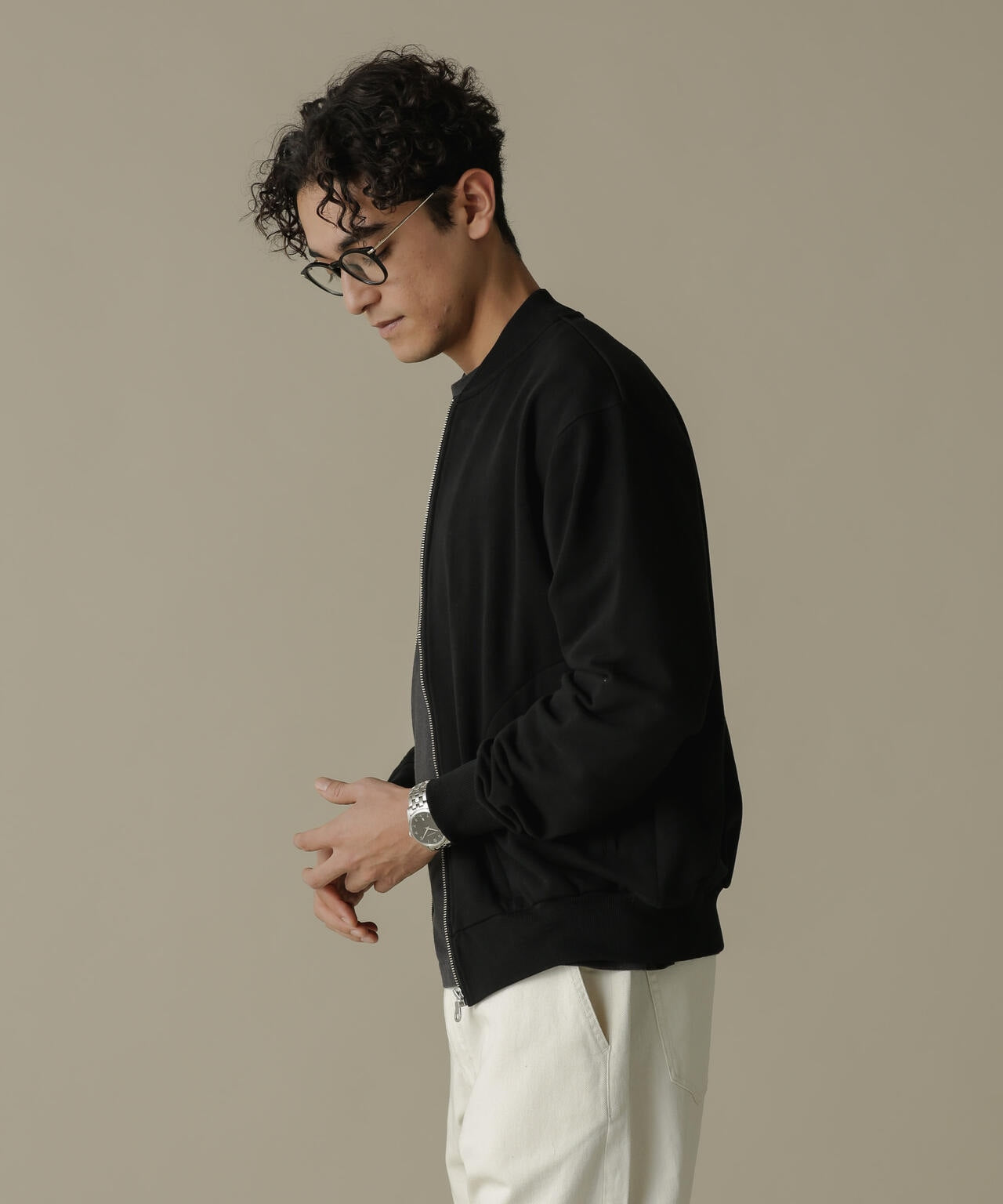 「NJ/CLUB」HOMESTOCK SORONA裏毛リブブルゾン(セットアップ可) 6684112211