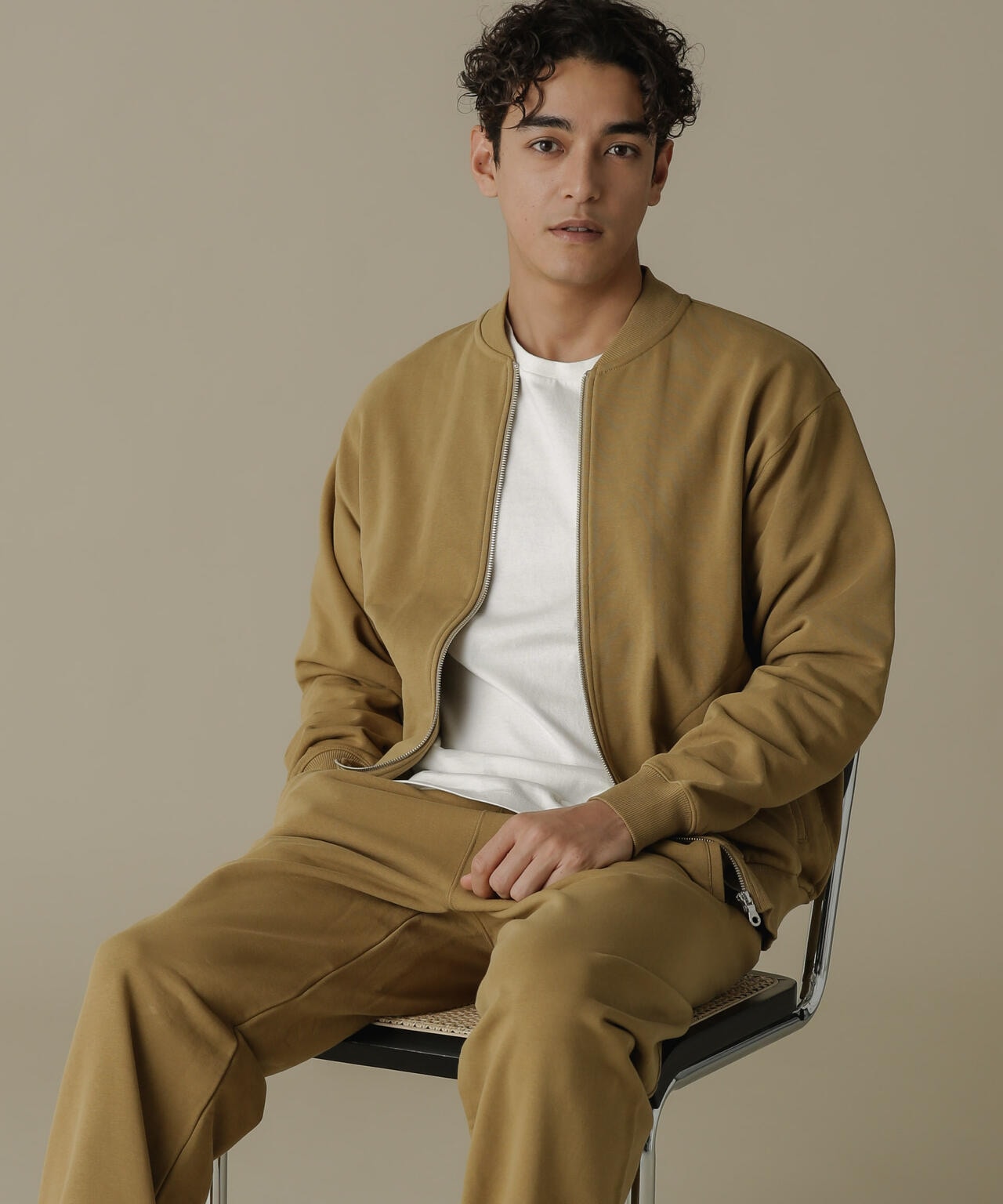 「NJ/CLUB」HOMESTOCK SORONA裏毛リブブルゾン(セットアップ可) 6684112211