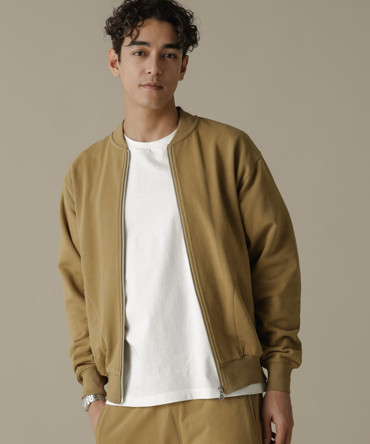 「NJ/CLUB」HOMESTOCK SORONA裏毛リブブルゾン(セットアップ可) 6684112211