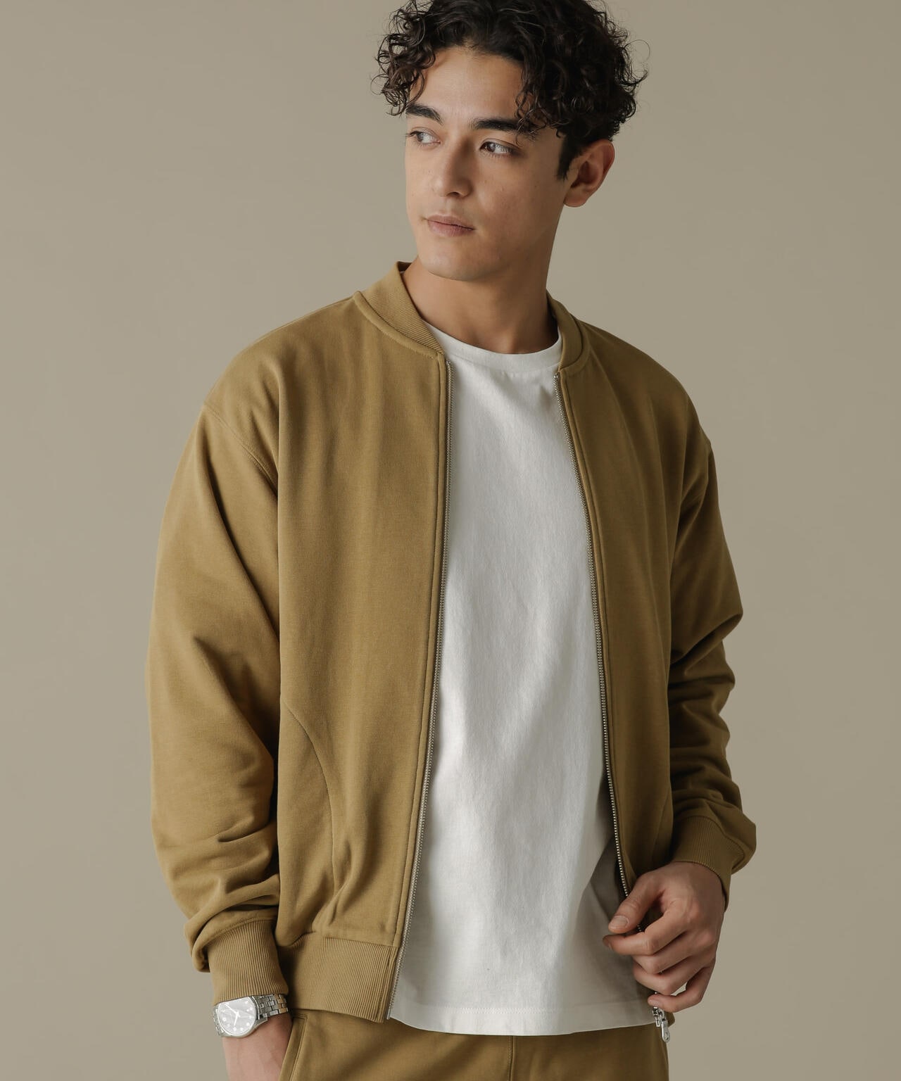 「NJ/CLUB」HOMESTOCK SORONA裏毛リブブルゾン(セットアップ可) 6684112211