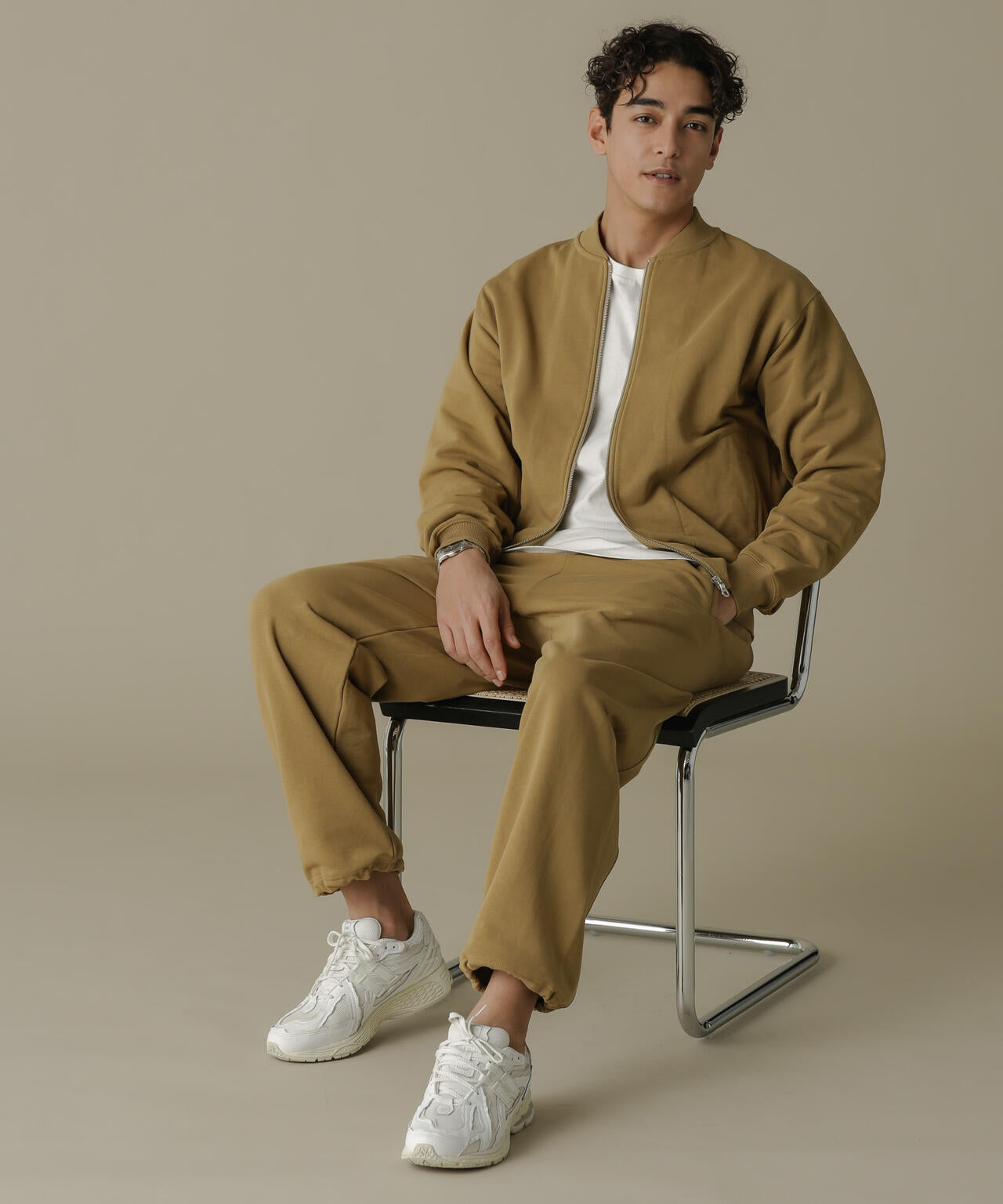 「NJ/CLUB」HOMESTOCK SORONA裏毛リブブルゾン(セットアップ可) 6684112211