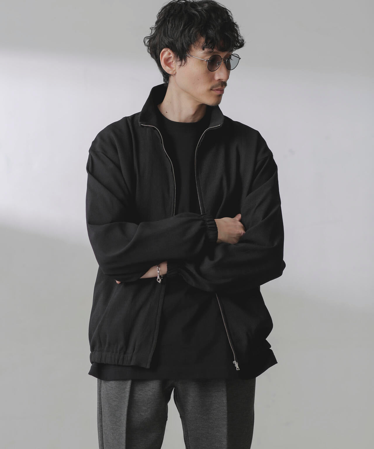 プリーツライクスタンドカラーブルゾン 6684112224