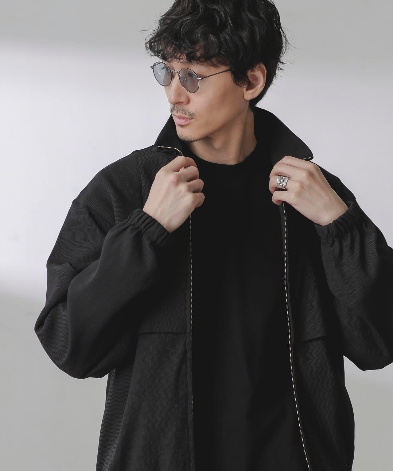 プリーツライクスタンドカラーブルゾン 6684112224