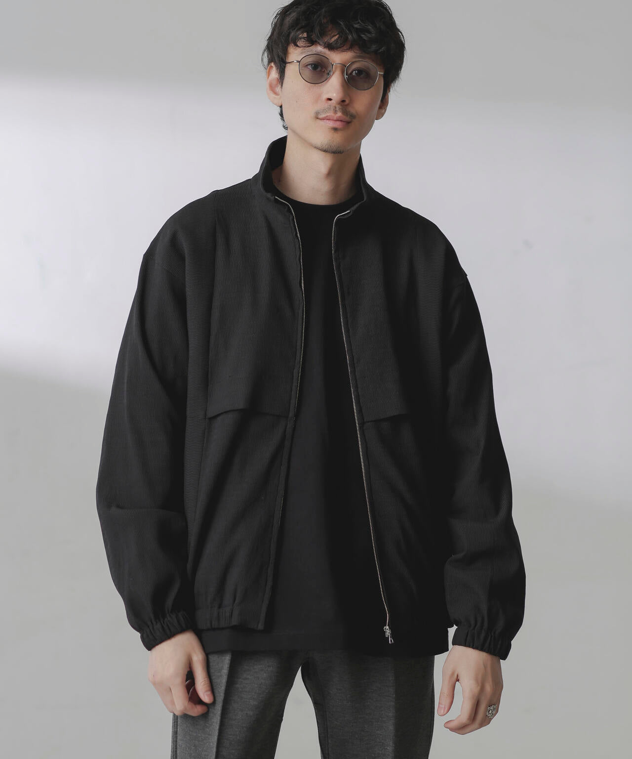 プリーツライクスタンドカラーブルゾン 6684112224