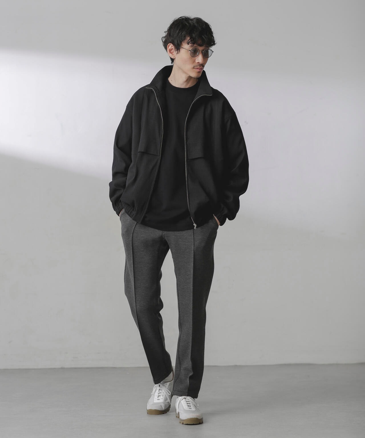 プリーツライクスタンドカラーブルゾン 6684112224