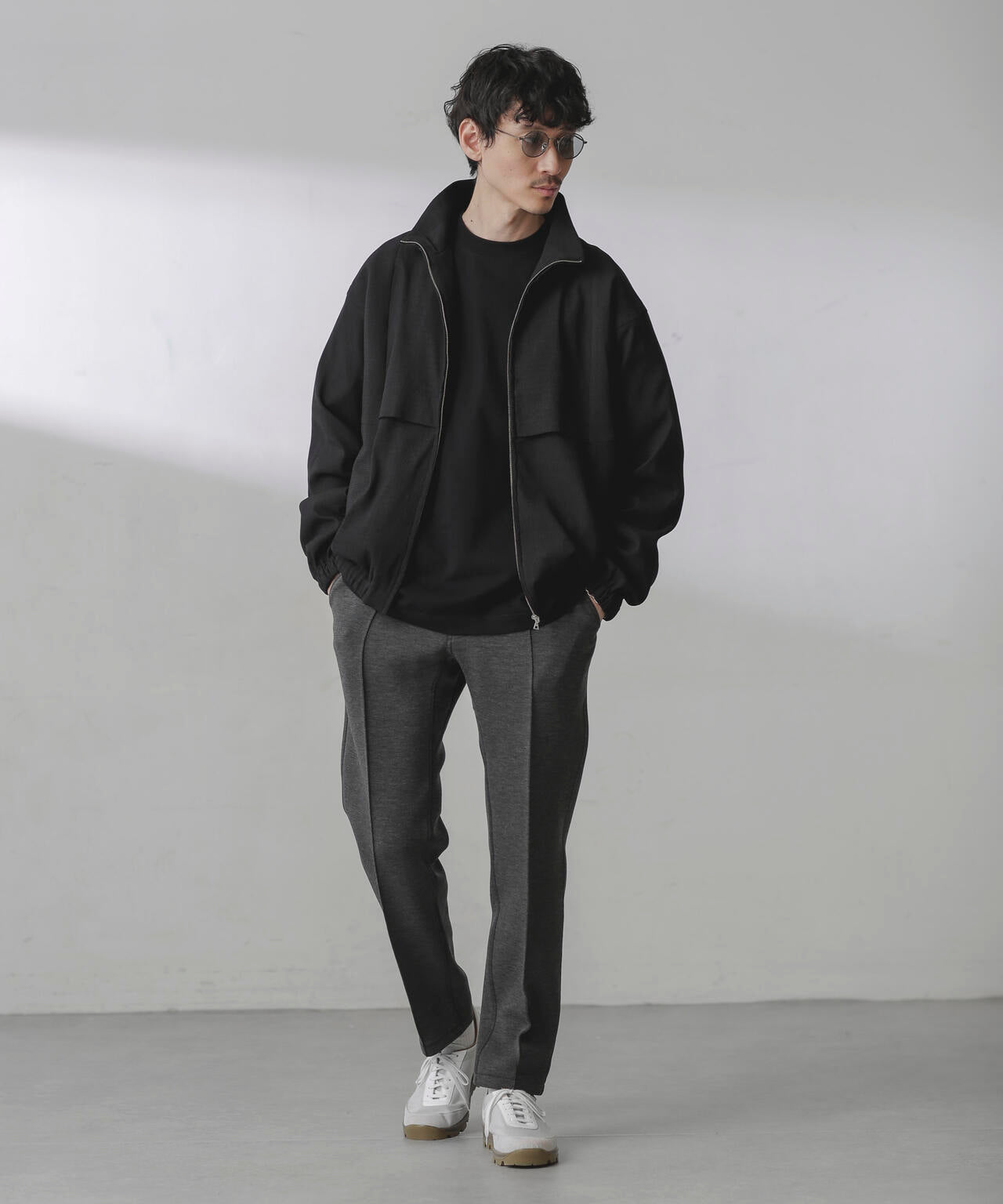 プリーツライクスタンドカラーブルゾン 6684112224