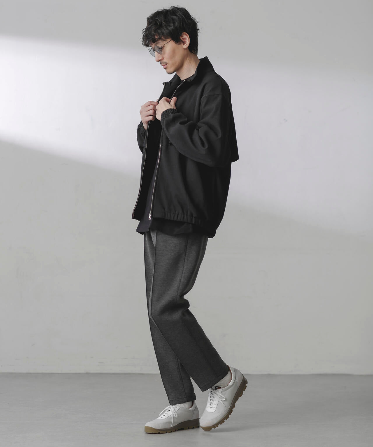 プリーツライクスタンドカラーブルゾン 6684112224