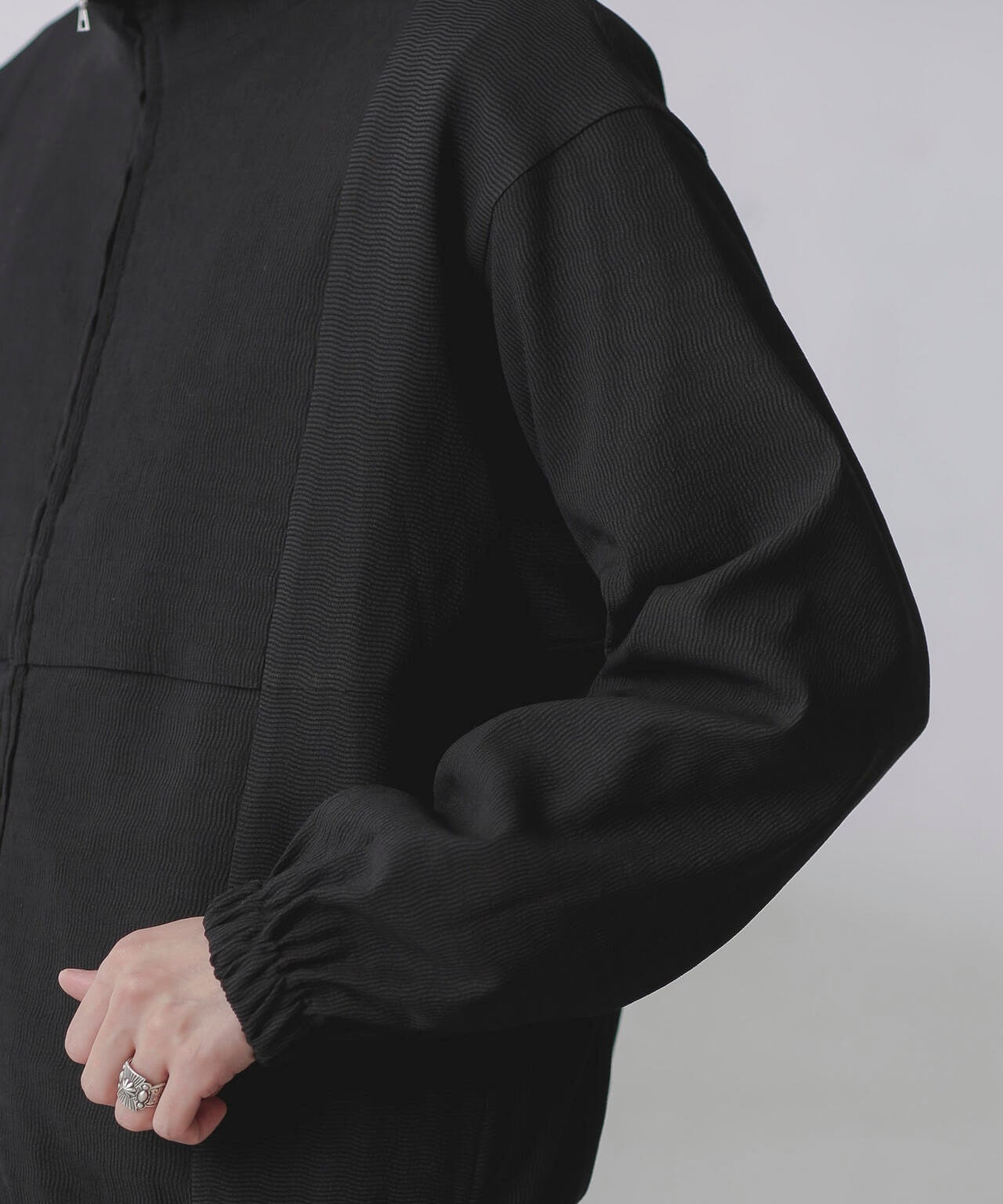 プリーツライクスタンドカラーブルゾン 6684112224