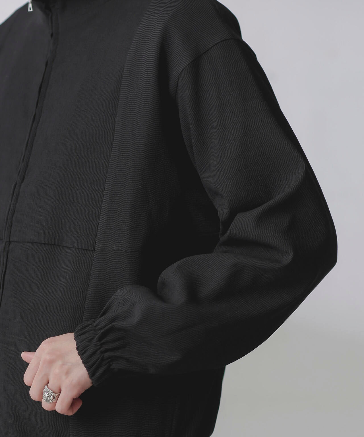 プリーツライクスタンドカラーブルゾン 6684112224