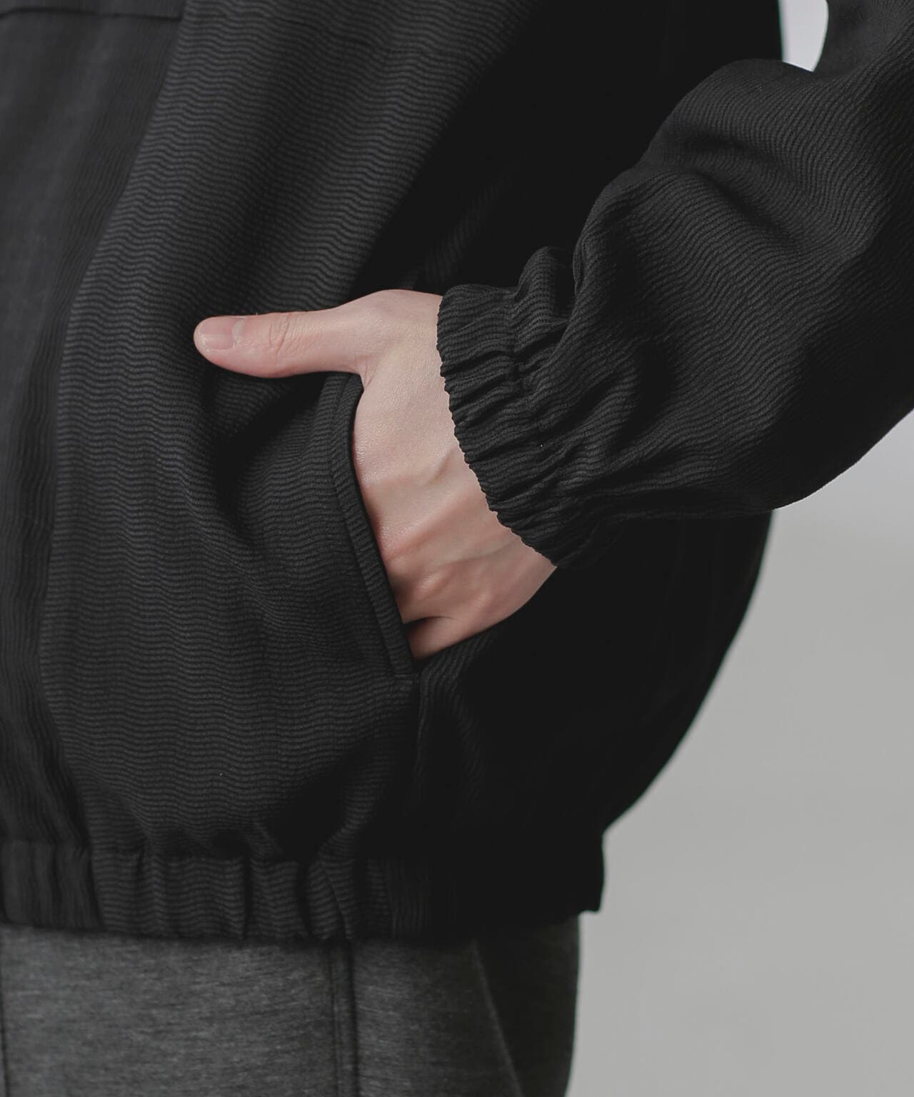 プリーツライクスタンドカラーブルゾン 6684112224