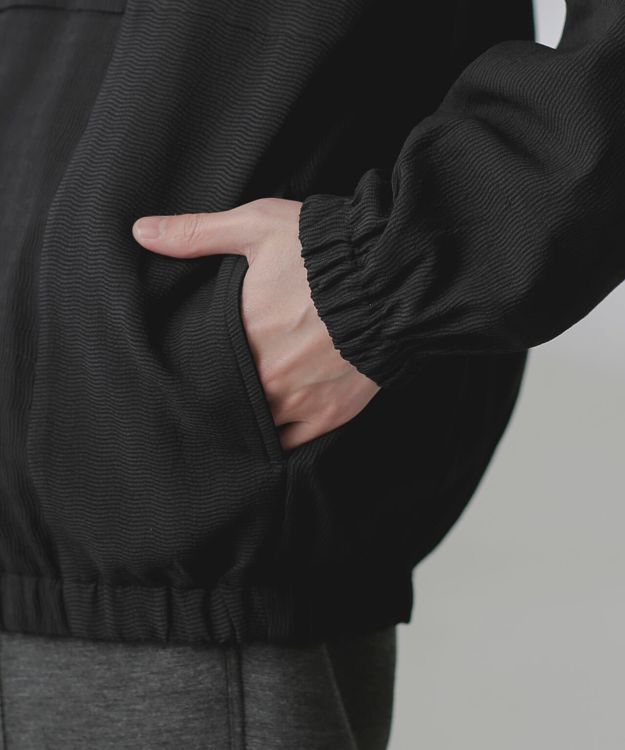 プリーツライクスタンドカラーブルゾン 6684112224