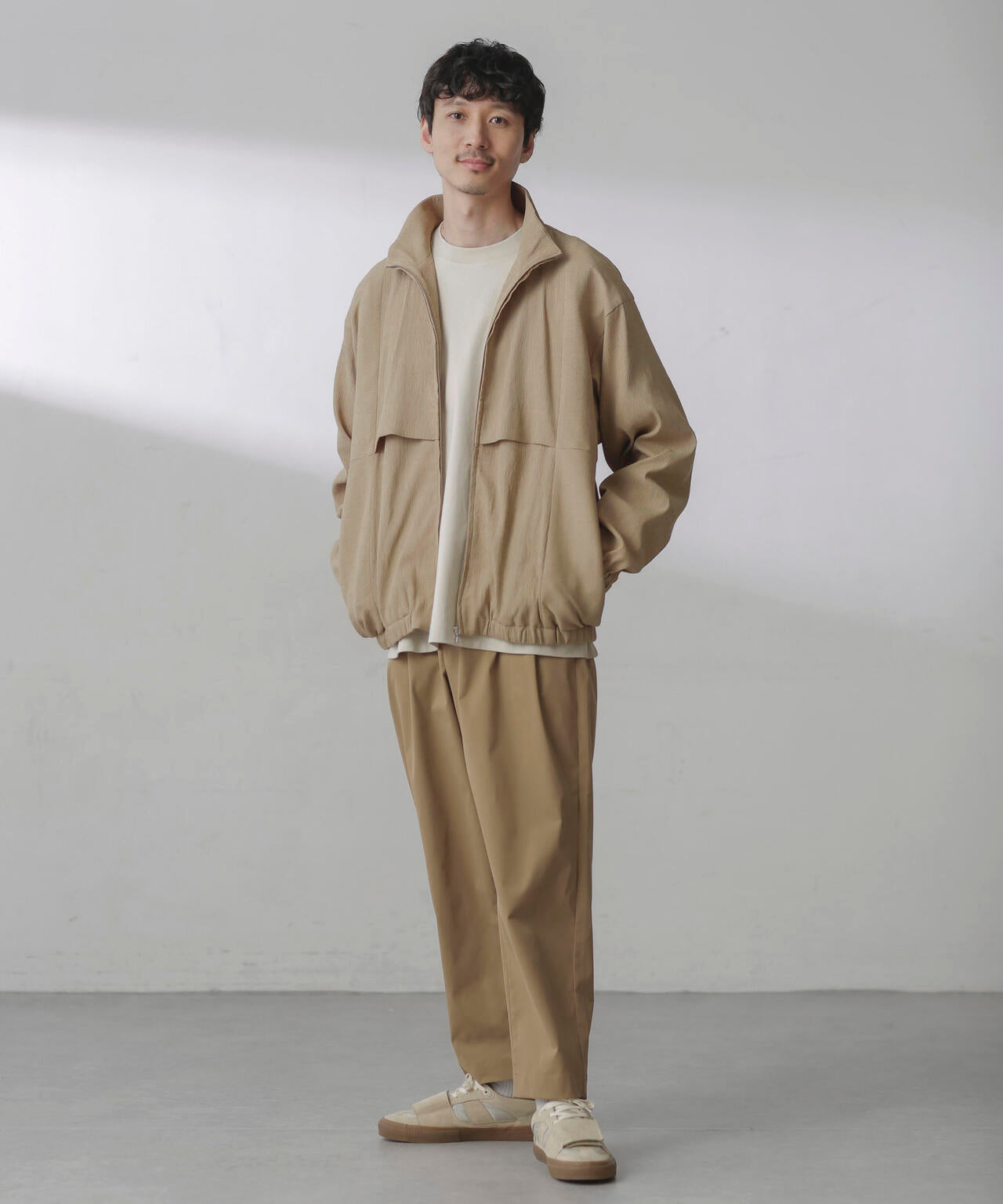 プリーツライクスタンドカラーブルゾン 6684112224