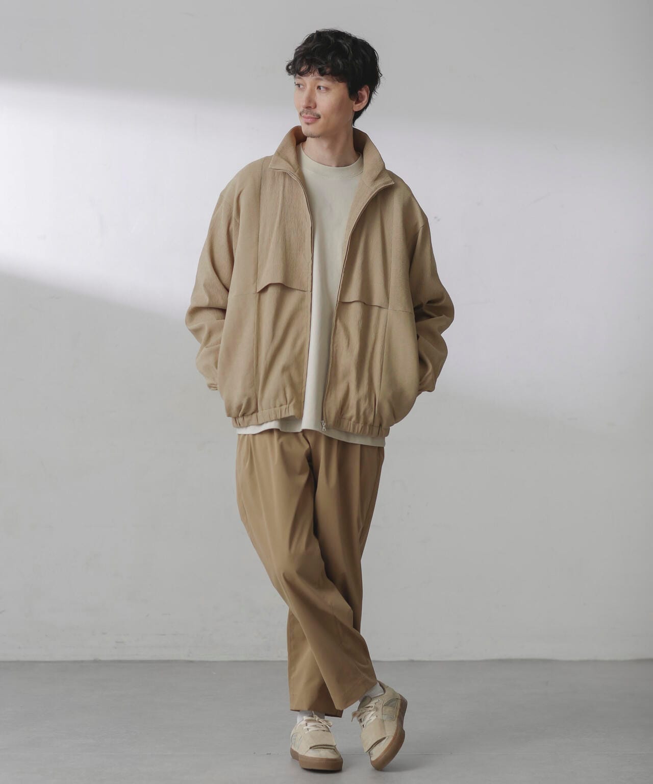 プリーツライクスタンドカラーブルゾン 6684112224