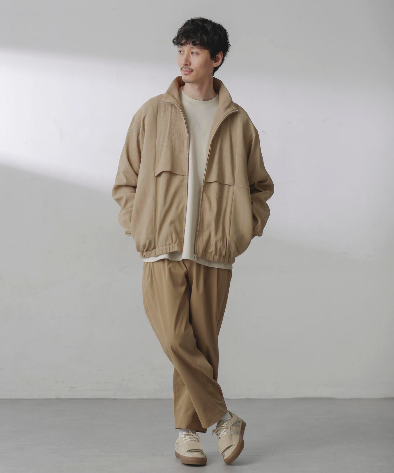 プリーツライクスタンドカラーブルゾン 6684112224