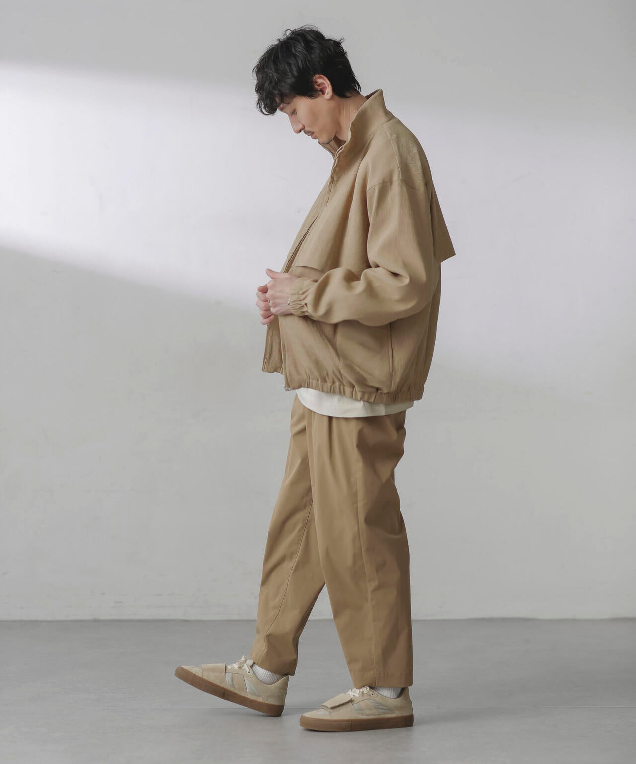 プリーツライクスタンドカラーブルゾン 6684112224