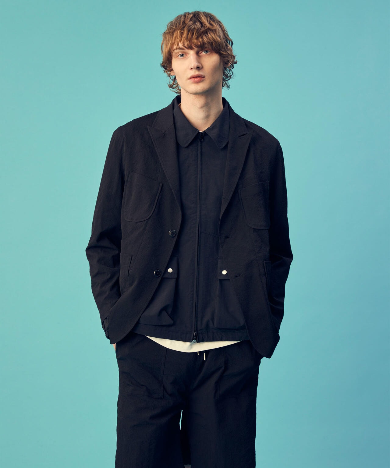 「GriffinHartland」別注合繊切替ZIPブルゾン 6684112227