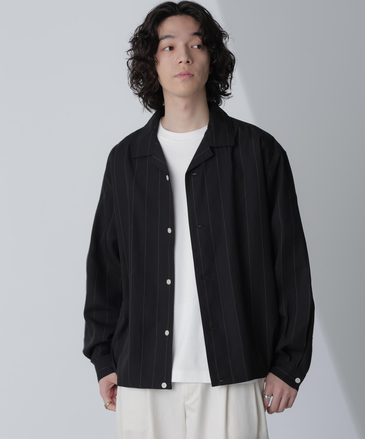 リネンブレンドピンストライプブルゾン(セットアップ可) 6684112230