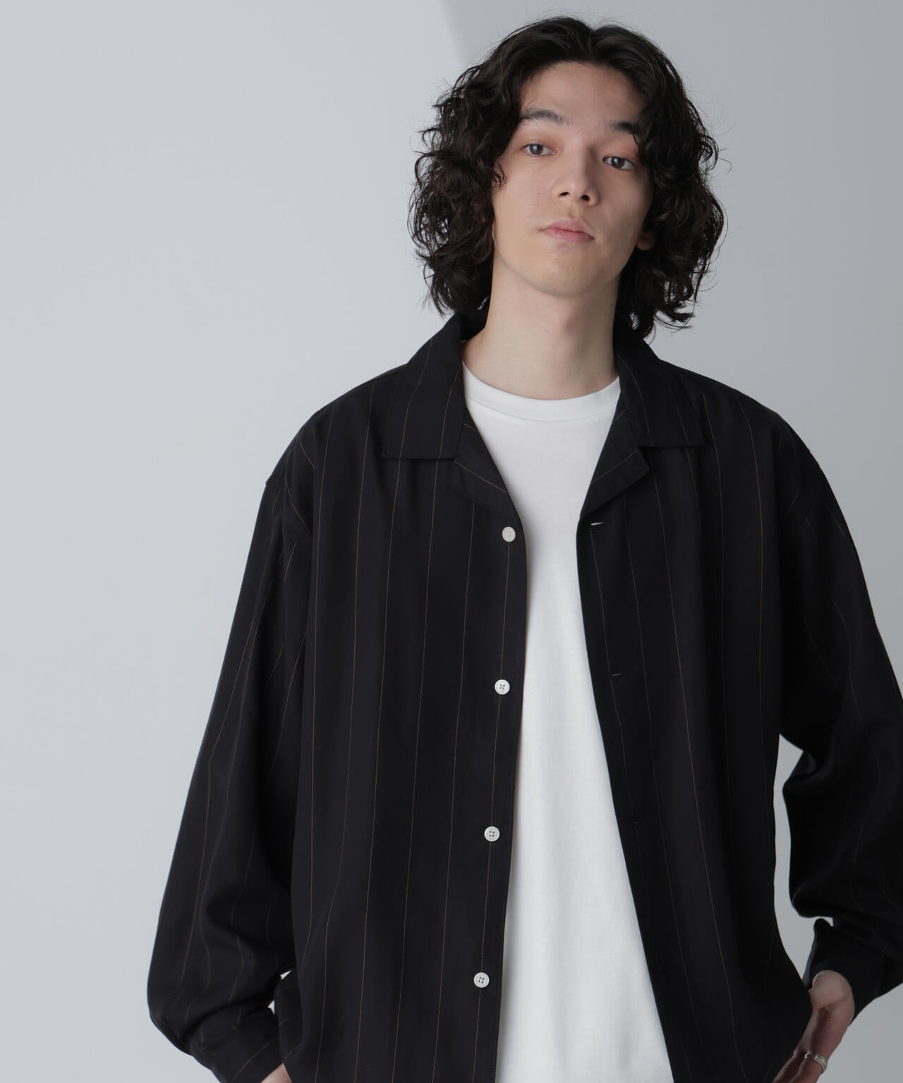 リネンブレンドピンストライプブルゾン(セットアップ可) 6684112230