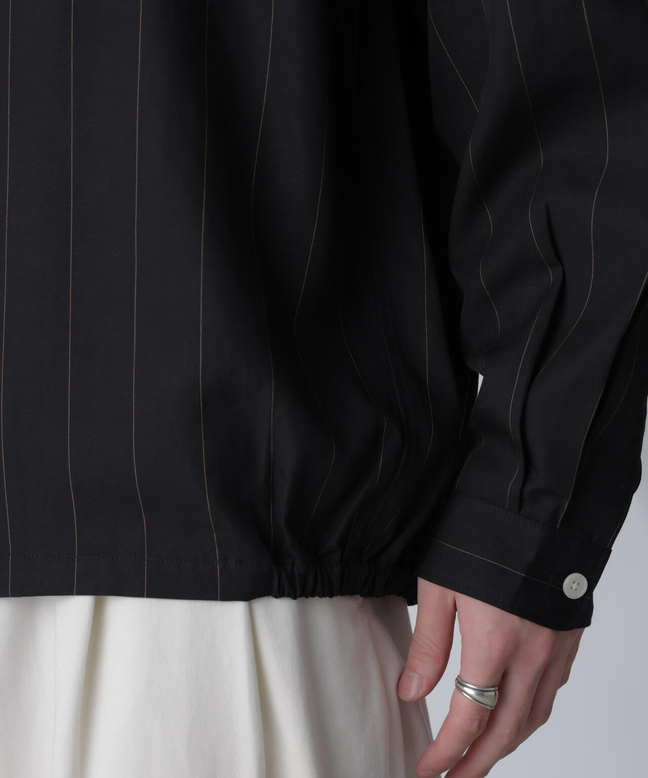 リネンブレンドピンストライプブルゾン(セットアップ可) 6684112230