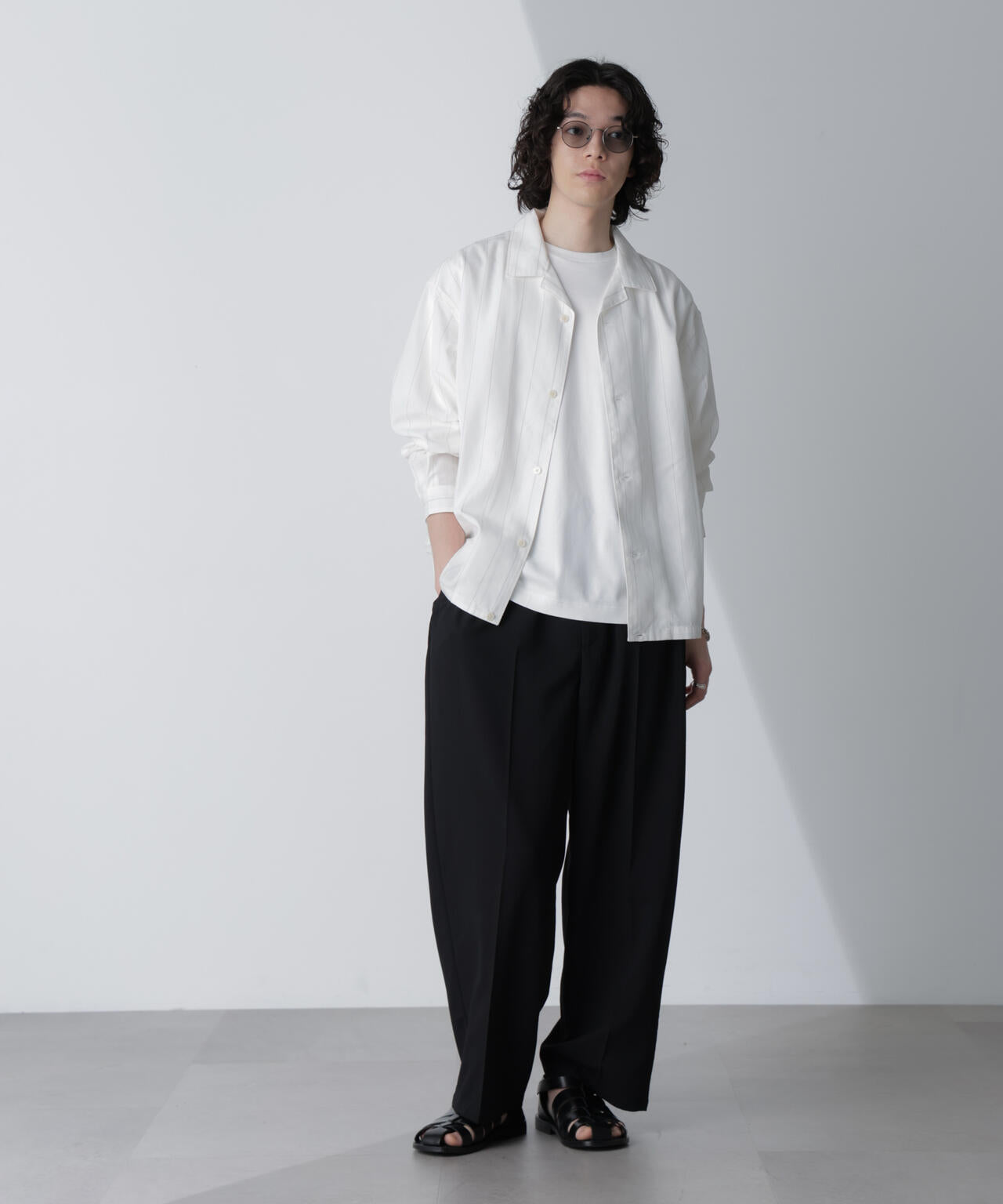 リネンブレンドピンストライプブルゾン(セットアップ可) 6684112230