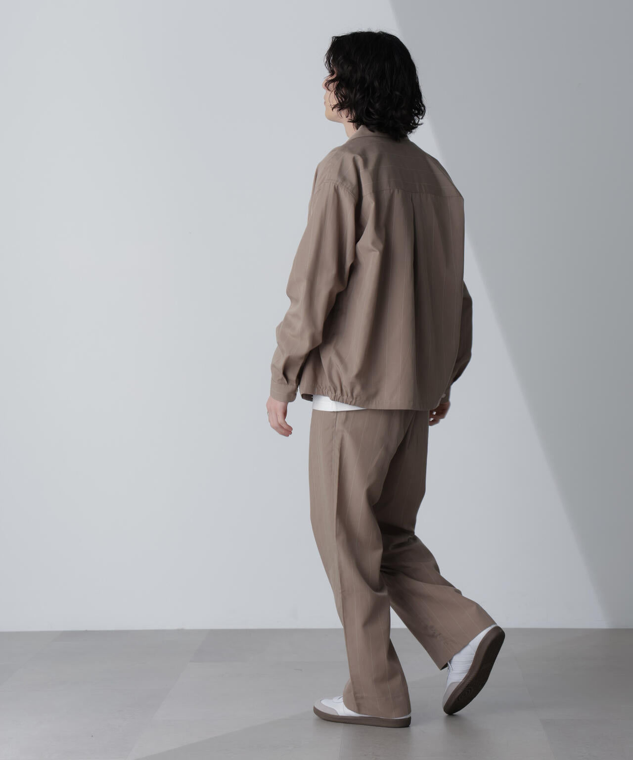 リネンブレンドピンストライプブルゾン(セットアップ可) 6684112230