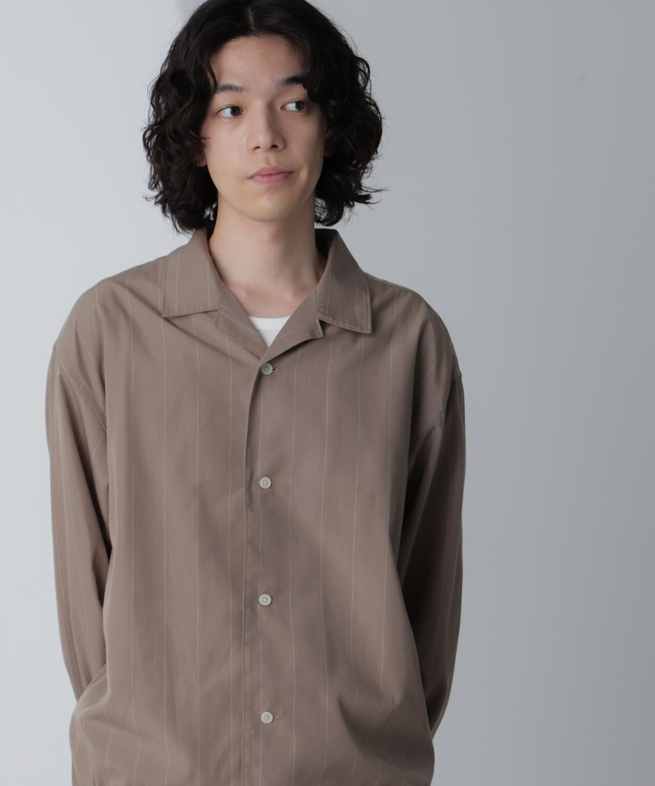 リネンブレンドピンストライプブルゾン(セットアップ可) 6684112230