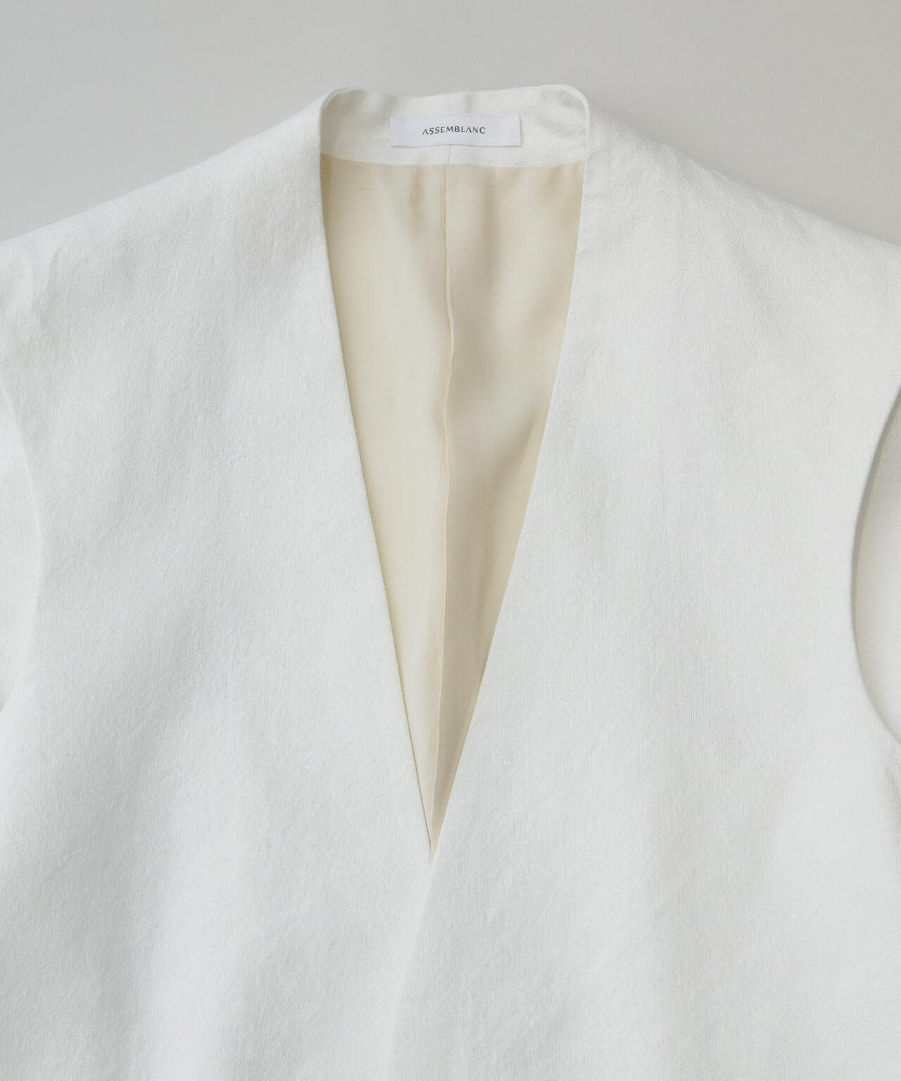 AB.コットン/リネンオックススリーブレスジャケット 6684116207