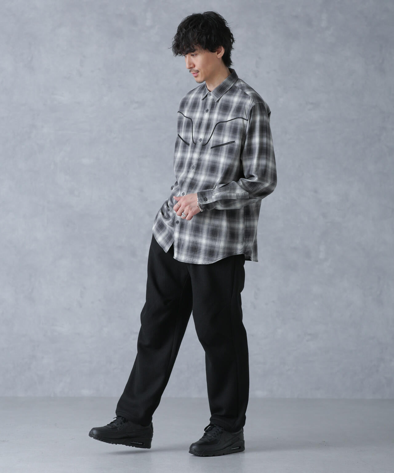 コットンレーヨン オンブレウエスタンシャツ 6684120218