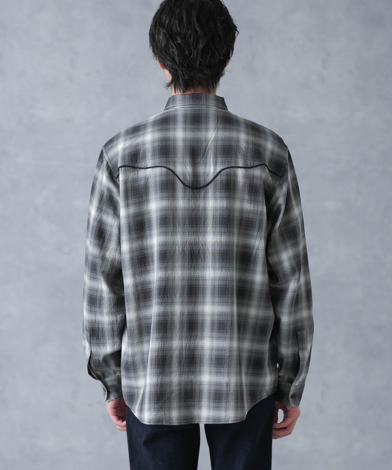 コットンレーヨン オンブレウエスタンシャツ 6684120218