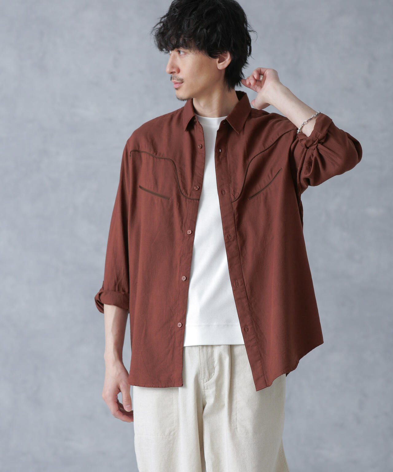 コットンレーヨン ウエスタンシャツ 6684120219