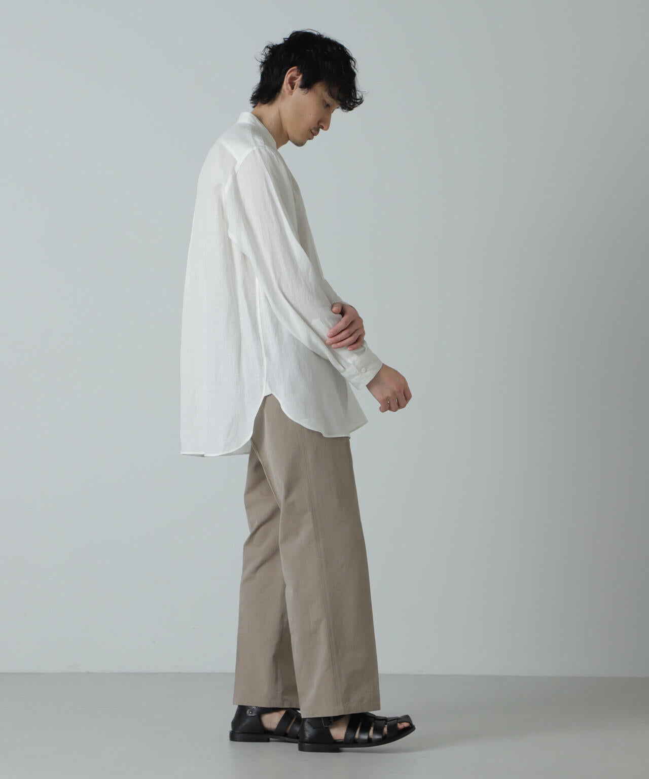 AB.ダブルカバーポプリンワッシャーグランパシャツ 6684120228