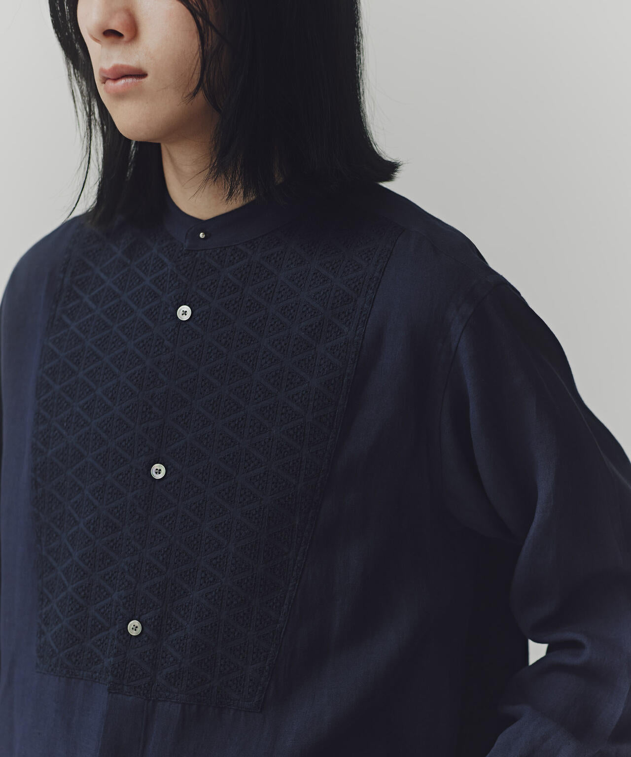 AB.ダブルカバーポプリンワッシャーグランパシャツ 6684120228