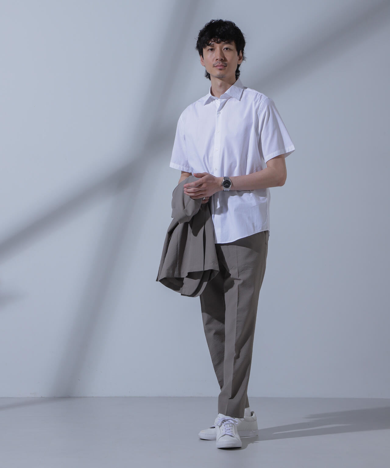 「N SHIRTS」AntiSoaked(R)汗染み防止セミワイドカラーシャツ半袖 6684121208