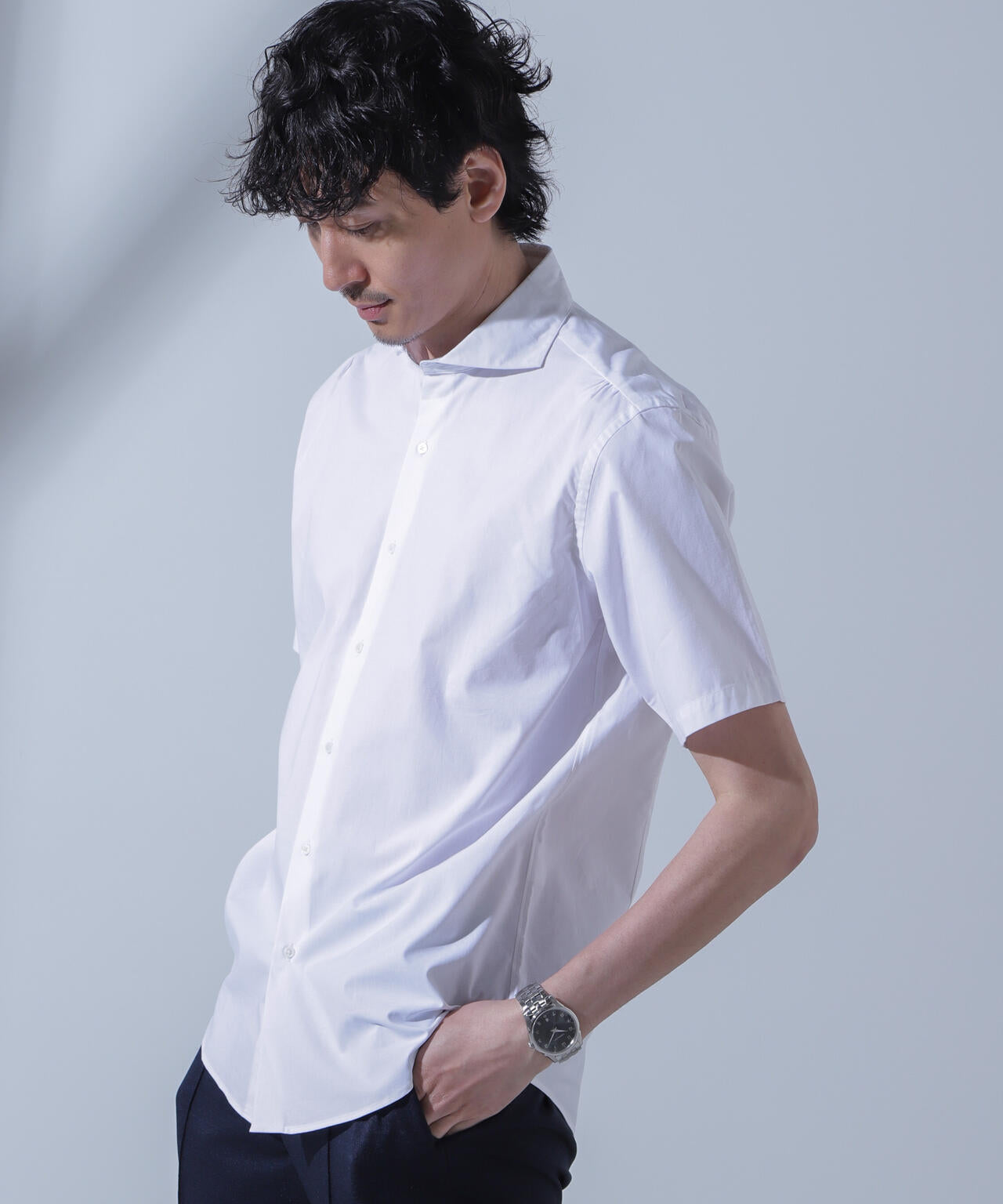 「N SHIRTS」AntiSoaked(R)汗染み防止ホリゾンタルカラーシャツ半袖 6684121209