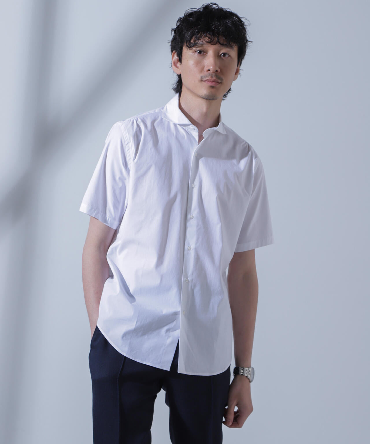 「N SHIRTS」AntiSoaked(R)汗染み防止ホリゾンタルカラーシャツ半袖 6684121209