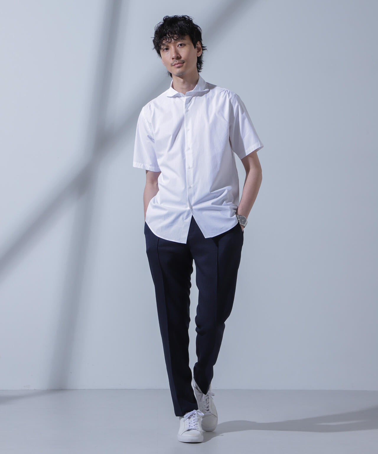「N SHIRTS」AntiSoaked(R)汗染み防止ホリゾンタルカラーシャツ半袖 6684121209