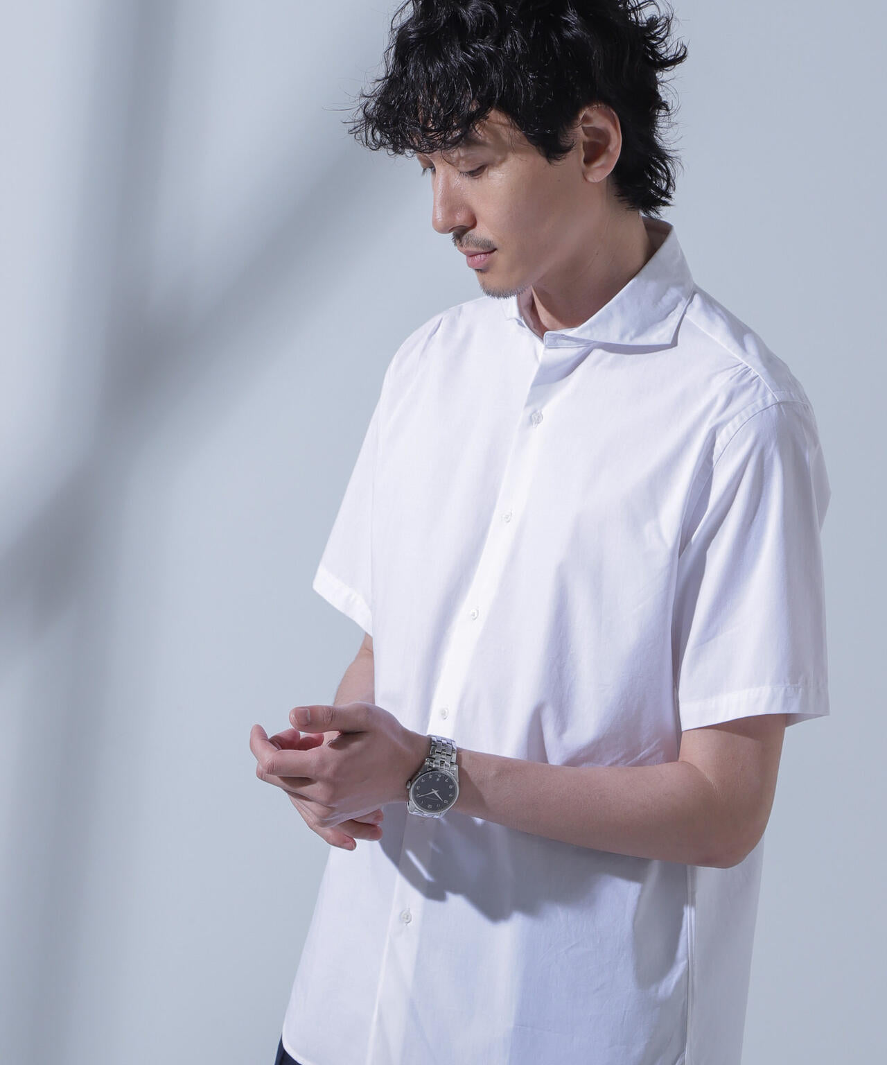 「N SHIRTS」AntiSoaked(R)汗染み防止ホリゾンタルカラーシャツ半袖 6684121209