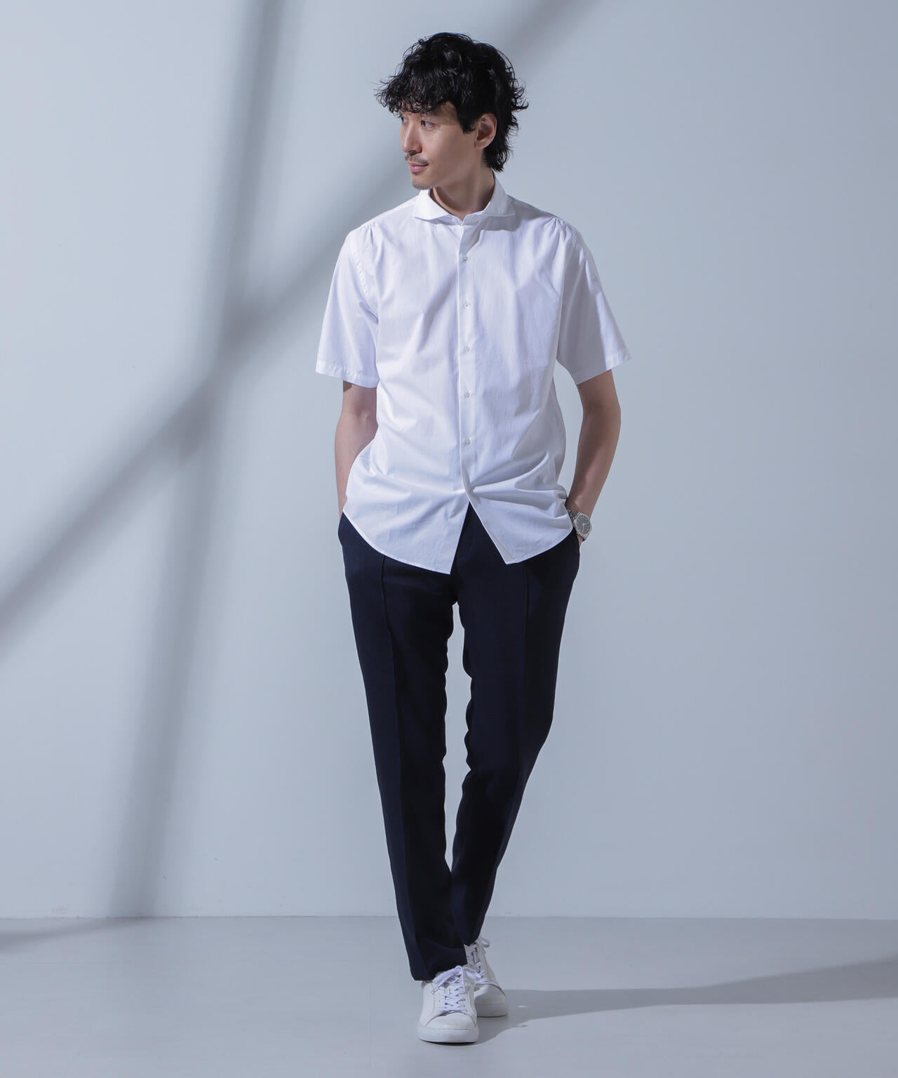 「N SHIRTS」AntiSoaked(R)汗染み防止ホリゾンタルカラーシャツ半袖 6684121209