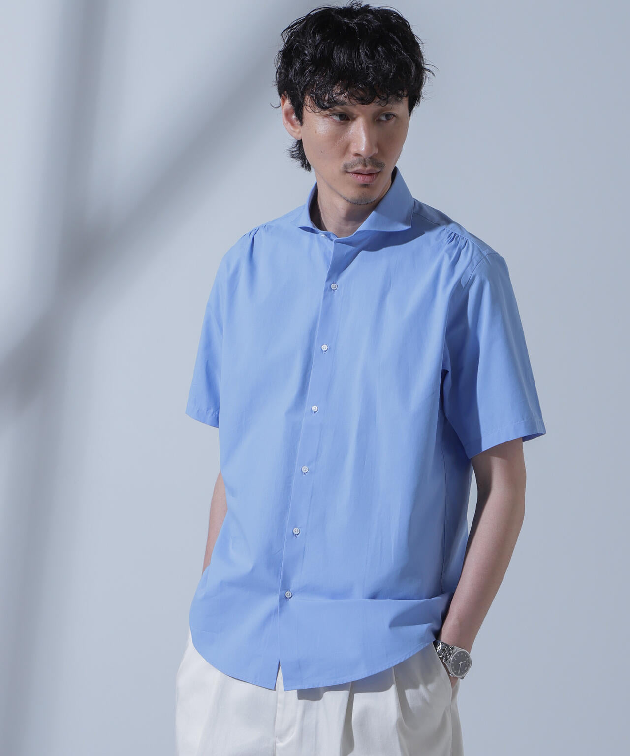 「N SHIRTS」AntiSoaked(R)汗染み防止ホリゾンタルカラーシャツ半袖 6684121209