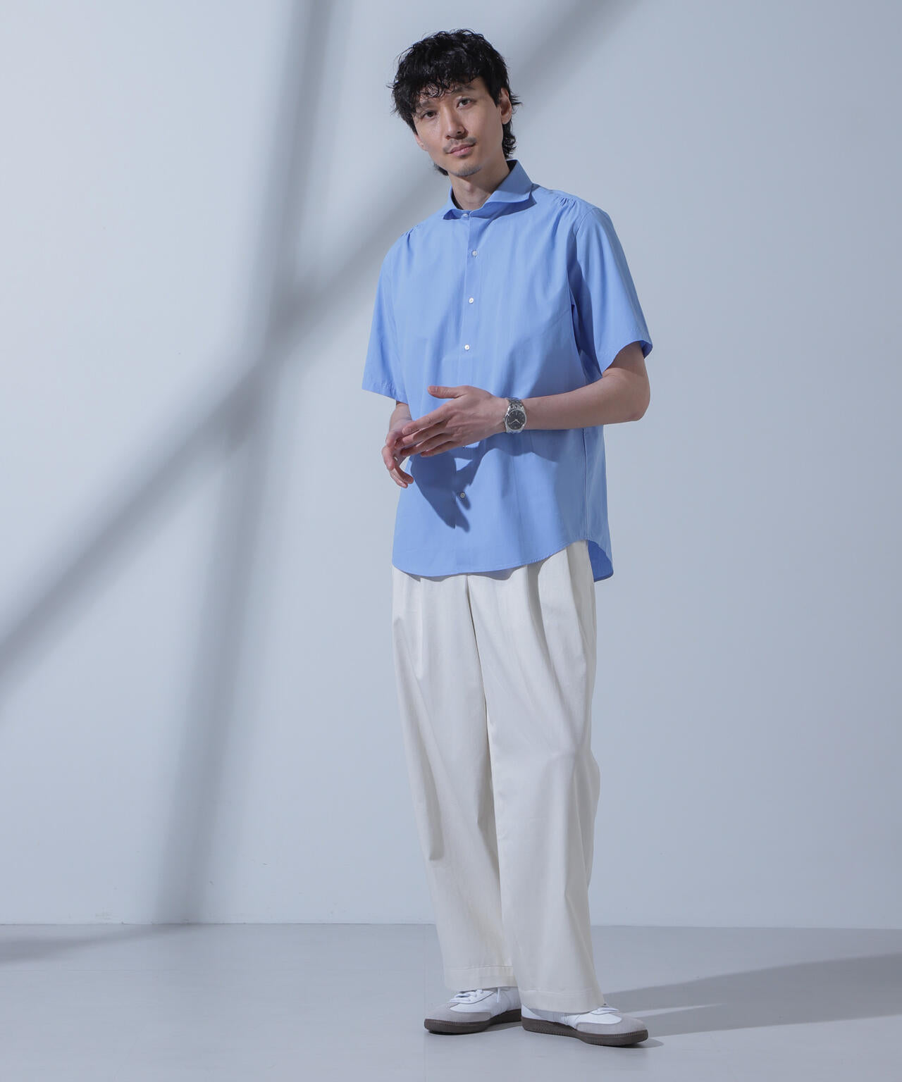 「N SHIRTS」AntiSoaked(R)汗染み防止ホリゾンタルカラーシャツ半袖 6684121209
