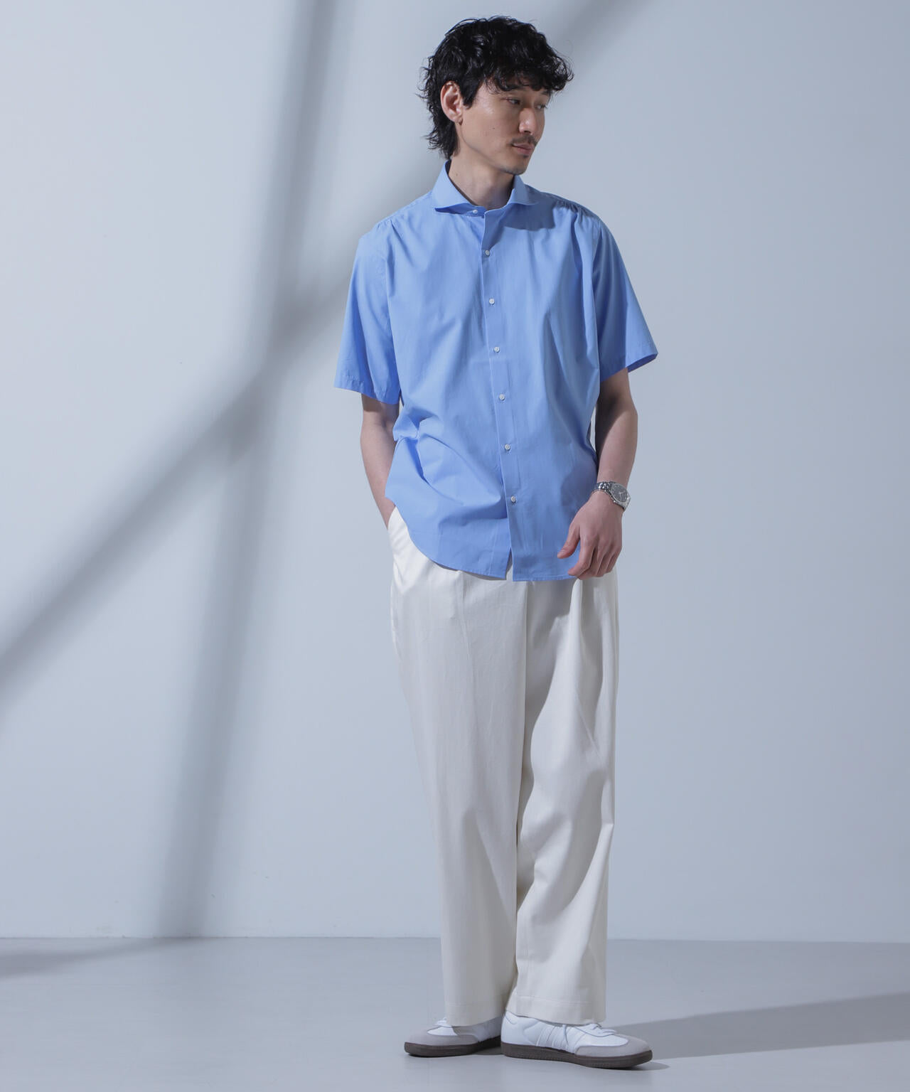 「N SHIRTS」AntiSoaked(R)汗染み防止ホリゾンタルカラーシャツ半袖 6684121209