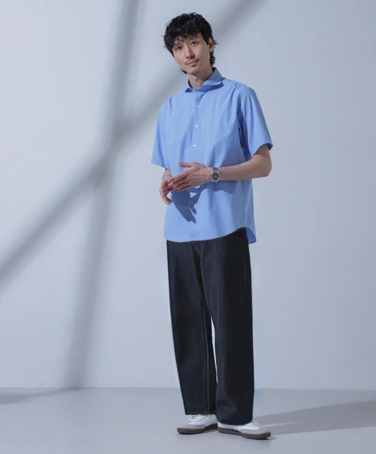「N SHIRTS」AntiSoaked(R)汗染み防止ホリゾンタルカラーシャツ半袖 6684121209
