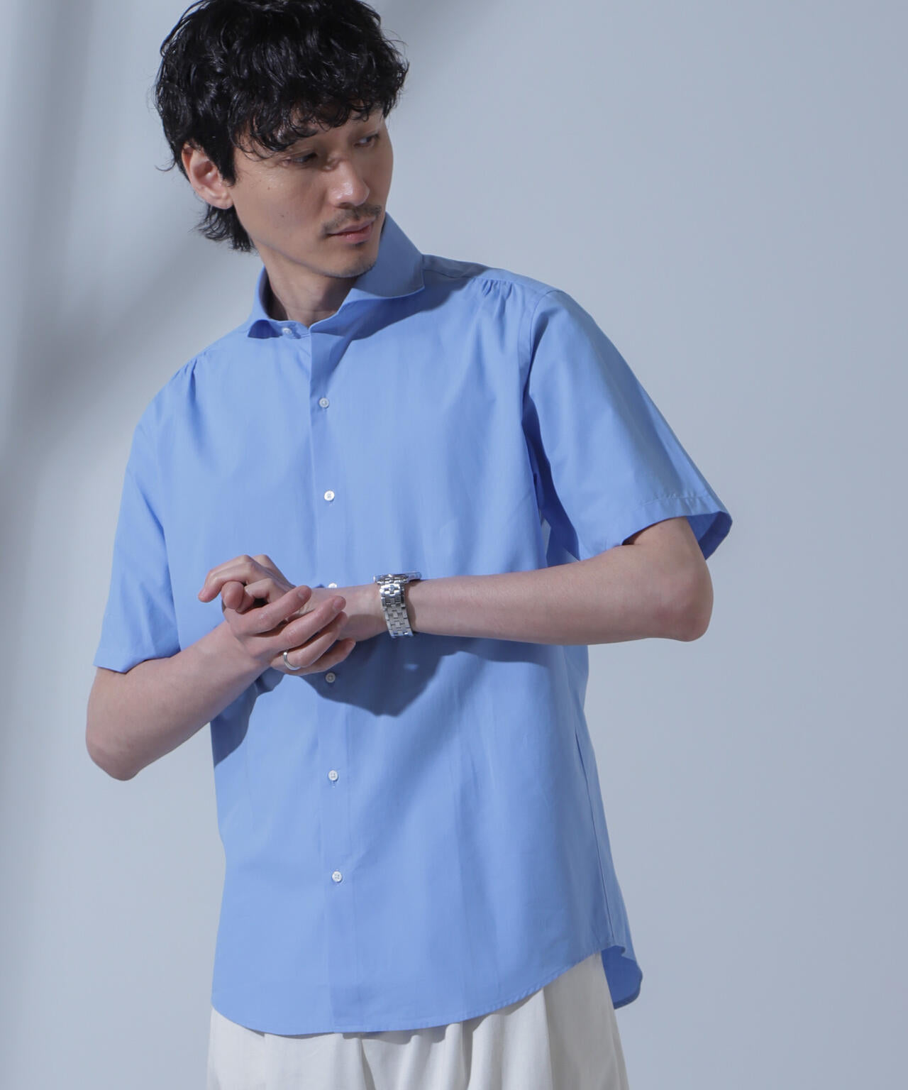 「N SHIRTS」AntiSoaked(R)汗染み防止ホリゾンタルカラーシャツ半袖 6684121209