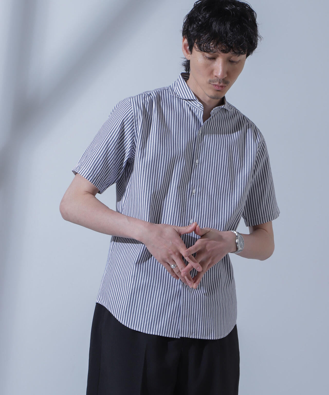 「N SHIRTS」AntiSoaked(R)汗染み防止ホリゾンタルカラーシャツ半袖 6684121209