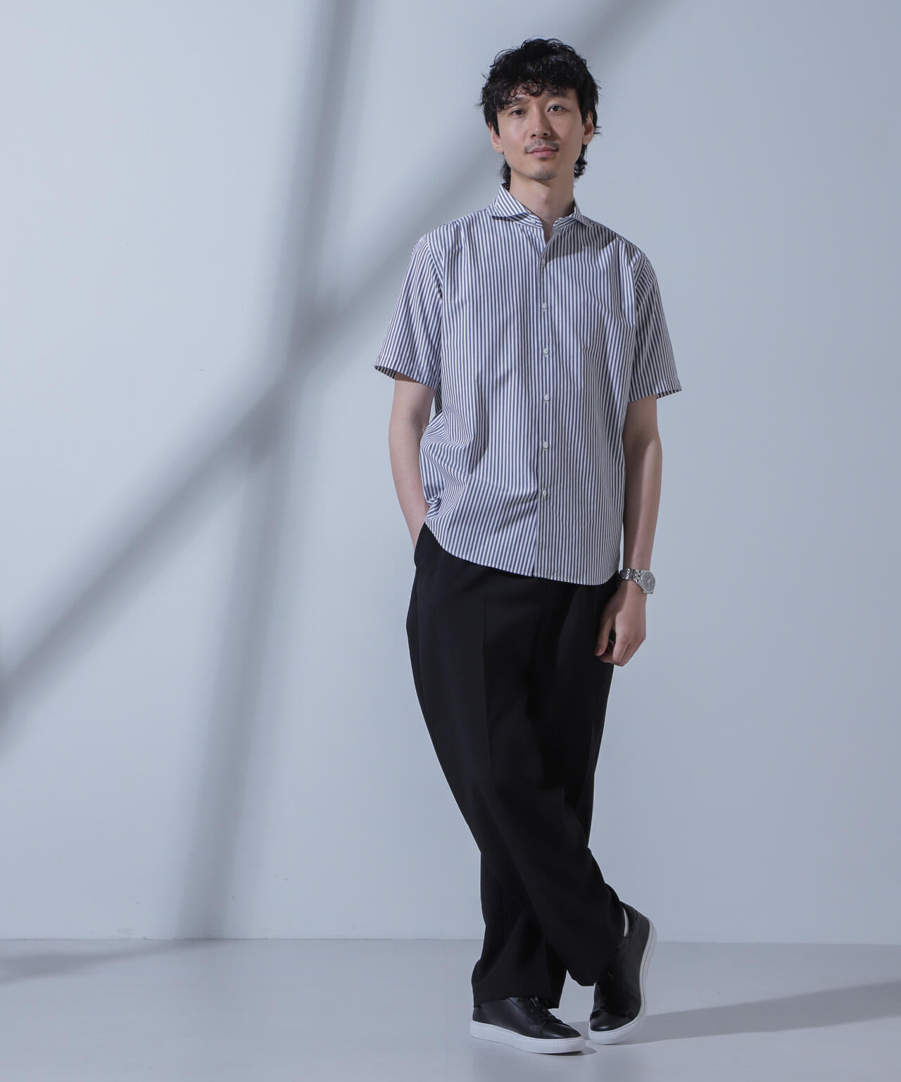 「N SHIRTS」AntiSoaked(R)汗染み防止ホリゾンタルカラーシャツ半袖 6684121209